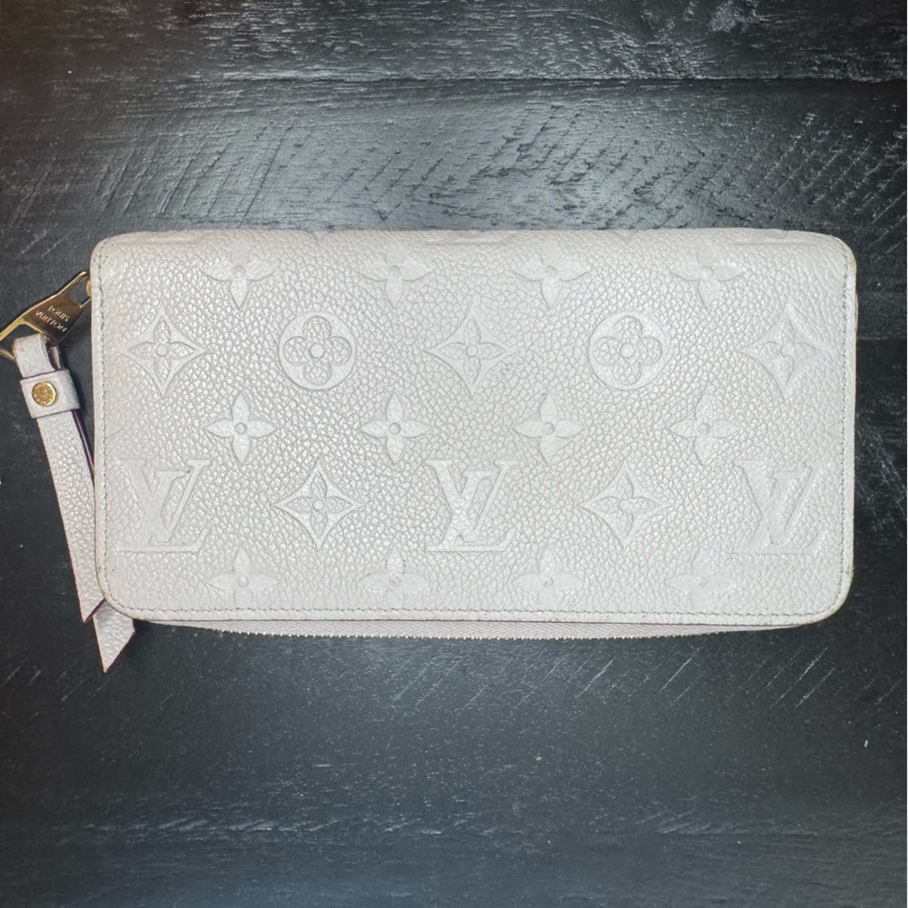 Louis Vuitton Cream Empreinte Zippy Wallet